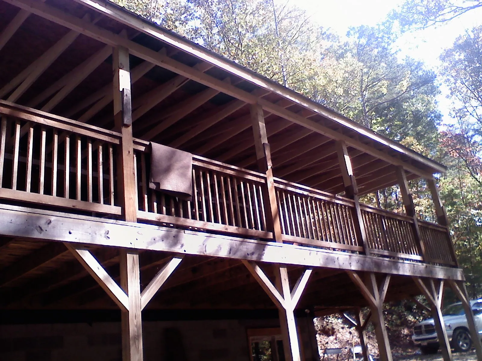 Timber framing under a new elevated porch and deck — Roof Leak Repair in Pink Hill by Roofing Brothers